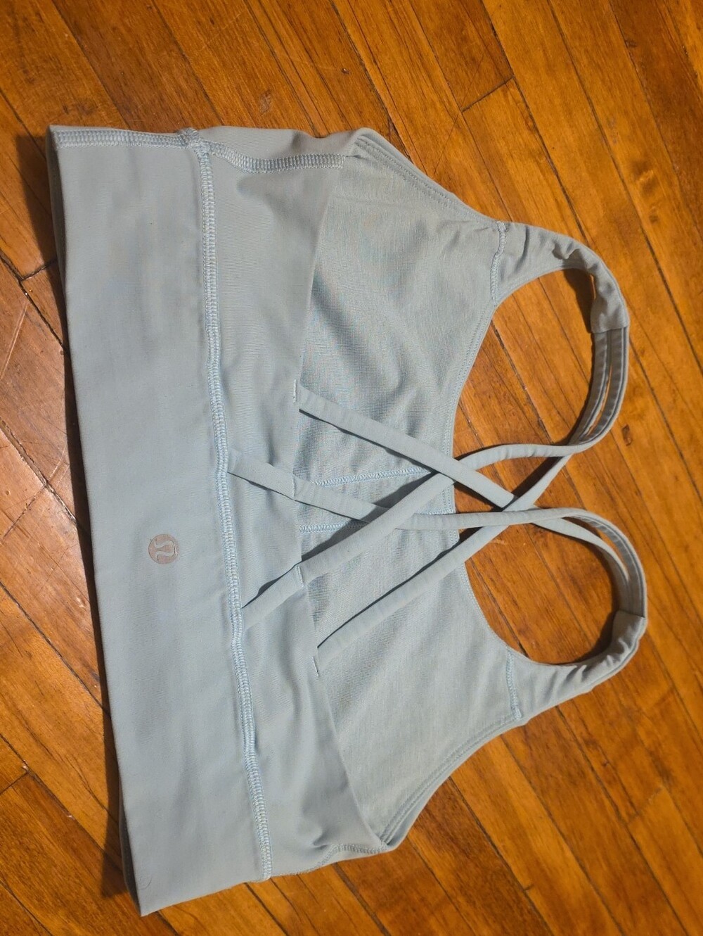 lululemon athletica Light Blue Strappy Sports Bra Crop Top